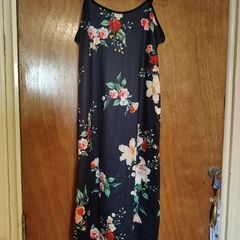 Sexy black floral dress for crossdresser
