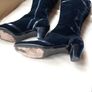 Marc Jacobs Luxurious Black Boots Leather Lined, Leather Soles, Velvet Appearance Outer with Patent Trim . Image 4