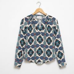 Claudie Pierlot Graphic Print Sz 6UK 2US XS Blue Textured Casual Boho