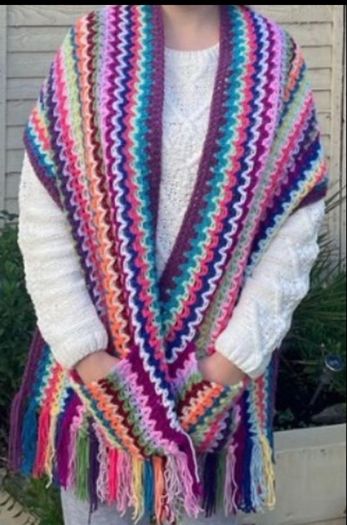 Handmade Crochet Pocket Shawl