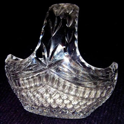 Vintage Harrods Heavy Cut Lead Crystal Basket