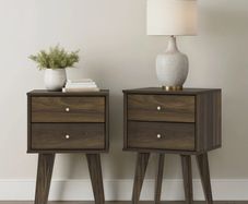 2 Walnut Bedside table lockers