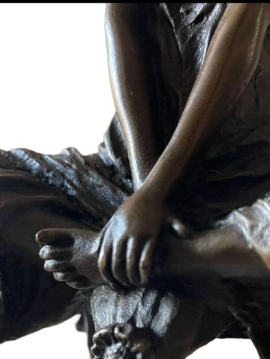 Woman On A Stool - Bronze (Signed)