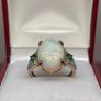 Gold Rind with Opal, Emerald and Moissanite Image 2