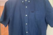 Super dry navy shirt sleeve shirt