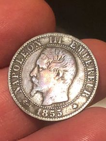 France 5 centimes 1855 BB with anchor