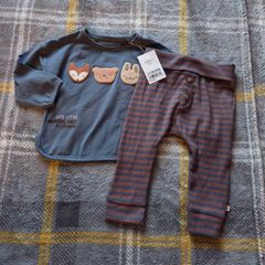 9-12m, Woodland Next Soft Top and Bottoms