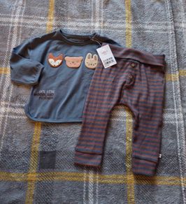 9-12m, Woodland Next Soft Top and Bottoms