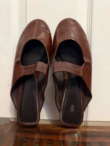 Zara Brown Slingback Ballet Flats