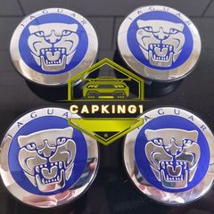 4 x Jaguar Centre Caps (Blue) FREE POST
