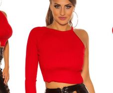_One_sleeve_crop_ripp_sweater__Color_RED or white fits xs s m