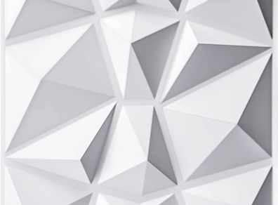 Decorative 3D Wall Panels in Diamond Design,30x30cm Matt White 33 Pack (FREE POSTAGE)