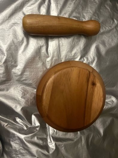 mortar and pestle acacia wooden hand made