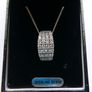 Vintage Sterling Silver 925 Necklace With Crystal Rectangle Pendant 5,8g length 18" Image 4