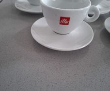 illy coffee cup and saucers