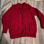 Aran Cardigan Ruby Red Image 3