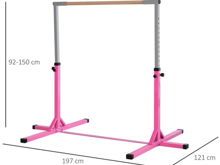 gymnastics bar with inflatable Mat