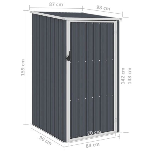 Garden Shed Anthracite 87x98x159 cm Galvanised Steel
