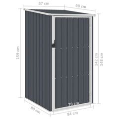 Garden Shed Anthracite 87x98x159 cm Galvanised Steel
