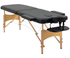 Massage Table Bed Couch Beauty Bed 2 Section Therapy Bed Lightweight Portable Folding Spa Bed Black
