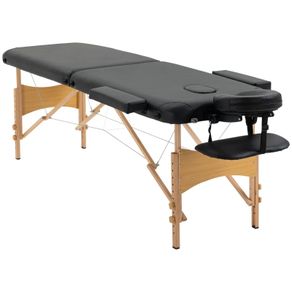 Massage Table Bed Couch Beauty Bed 2 Section Therapy Bed Lightweight Portable Folding Spa Bed Black