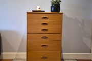 Mid-Century Teak Tallboy Chest of Drawers - Sculpted Handles, Fully Restored