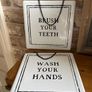 New 18cm x 18cm metal bathroom sign on chain x 1 Image 8