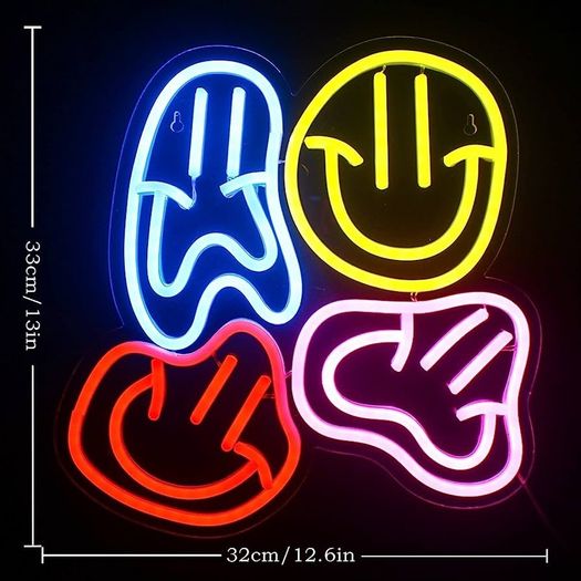 DISCOUNT CODE IN DESCRIPTION Smile Face Neon Sign LED Neon Light Wall Decor Smiley Face Light Up Signs USB Happy Faces Neon Signs for Bedroom Kids Room Wedding Party Decor (FREE SHIPPING)