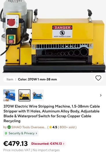 Scrap Cable Stripping Machine 1mm-40mm