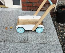 Wooden push cart for toddler