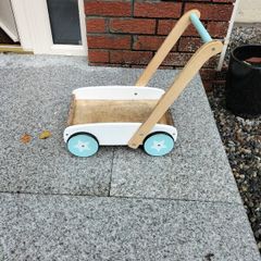 Wooden push cart for toddler