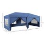 3x6m Pop-Up Gazebo, with Curtain Walls and Windows, Blue Image 3