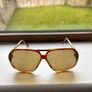 Vintage Brown Aviator Sunglasses Image 2