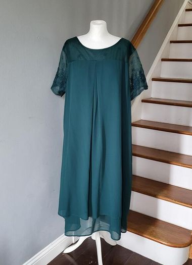 Shein dark green occasion dress, Size 3XL / UK22