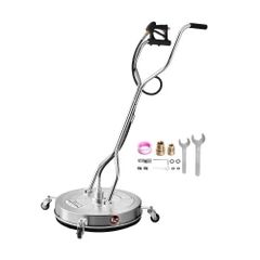 24" Pressure Washer Surface Cleaner, Stainless Steel Pressure Washer Attachments with 4 Wheels, 4000 Max PSI, 3/8 Quick Connector, 2 Spray Nozzles