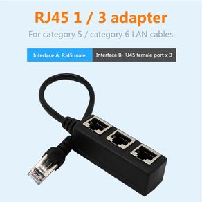 3 in 1 RJ45 Splitter LAN Ethernet Network RJ45 Connector Extender Adapter Cable for Networking Extension 1 Male to 3 Female