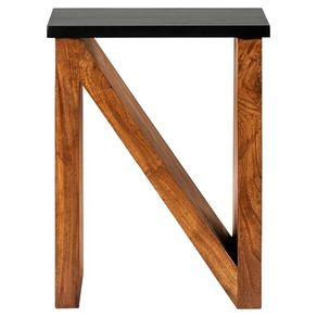 Solid Acacia Wood Side Table  N Shape Design  with Free Delivery