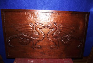 Large Hand Carved Wooden Plaque