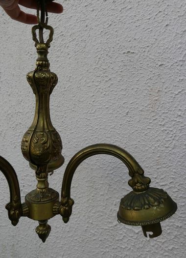 Vintage Solid Bronze Colonial Williamsburg Style Chandeliers, set of 2