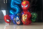 Super hero balloons with number