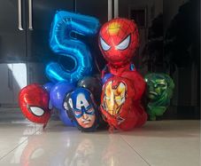Super hero balloons with number
