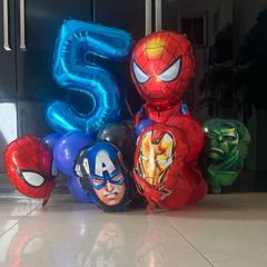 Super hero balloons with number
