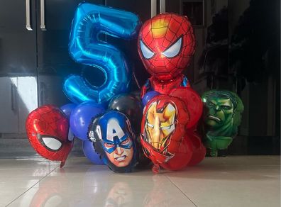 Super hero balloons with number