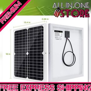 20W 12V Solar Panel kit Battery Charger Maintainer + 10A PWM Solar Charge Controller +Solar Cable for Car RV Marine Boat 12 Volt Battery Off Grid (FREE POSTAGE)