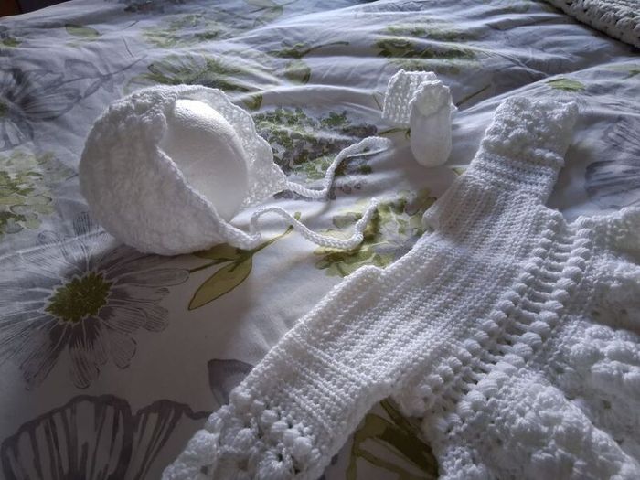 Handmade 100% cotton christening dress set 0-3 months