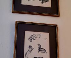 Vintage pair of dachshund prints