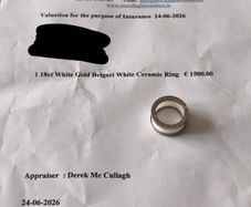 18ct white gold Bvlgari white ceramic ring