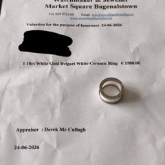 18ct white gold Bvlgari white ceramic ring