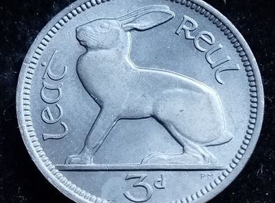 Ireland - 1953 - 3 Pence - Hare - UNC - KM.12a - [2778]