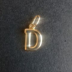 Solid 14 carat gold letter D initial charm pendant